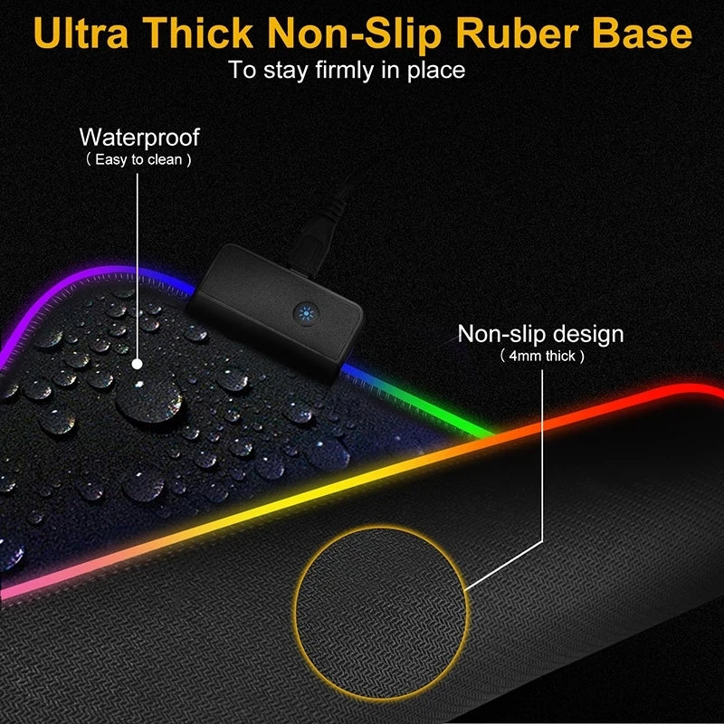 RGB Gaming Desk Mat – Waterproof & Flexible XL Mouse Pad 🎮✨