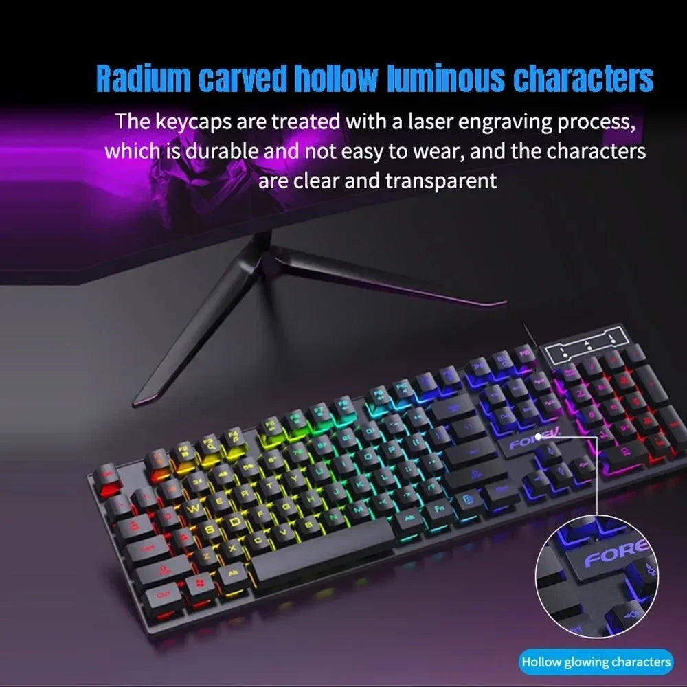 🎮 Forev™ RGB Mechanical Gaming Keyboard & Mouse – Precision & Performance