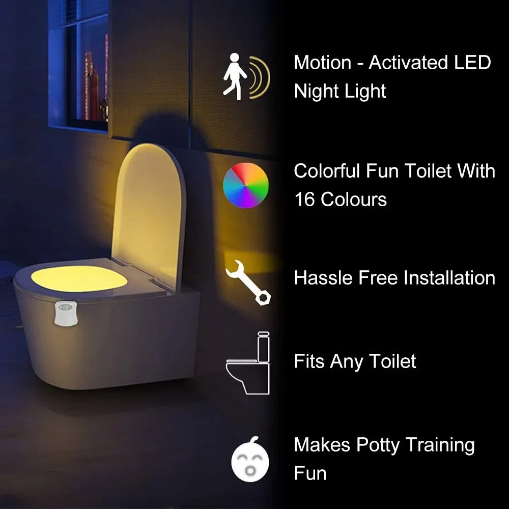 RGB Motion Sensor Toilet Light – Auto Night Light for Bathroom 🚽✨