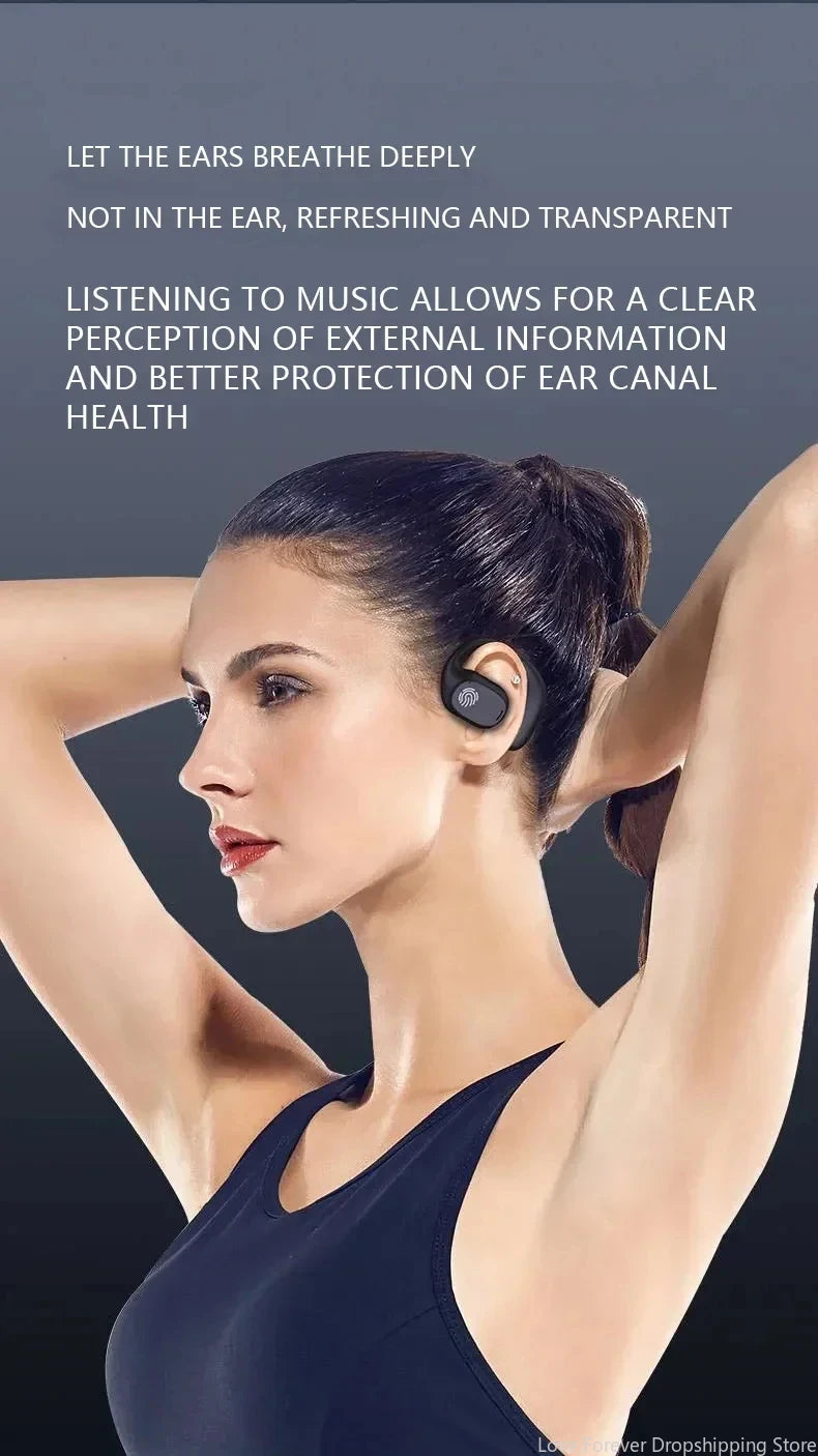 🎧 Wireless Bone Conduction Earphones – Open-Ear Audio with Ultimate Comfort!