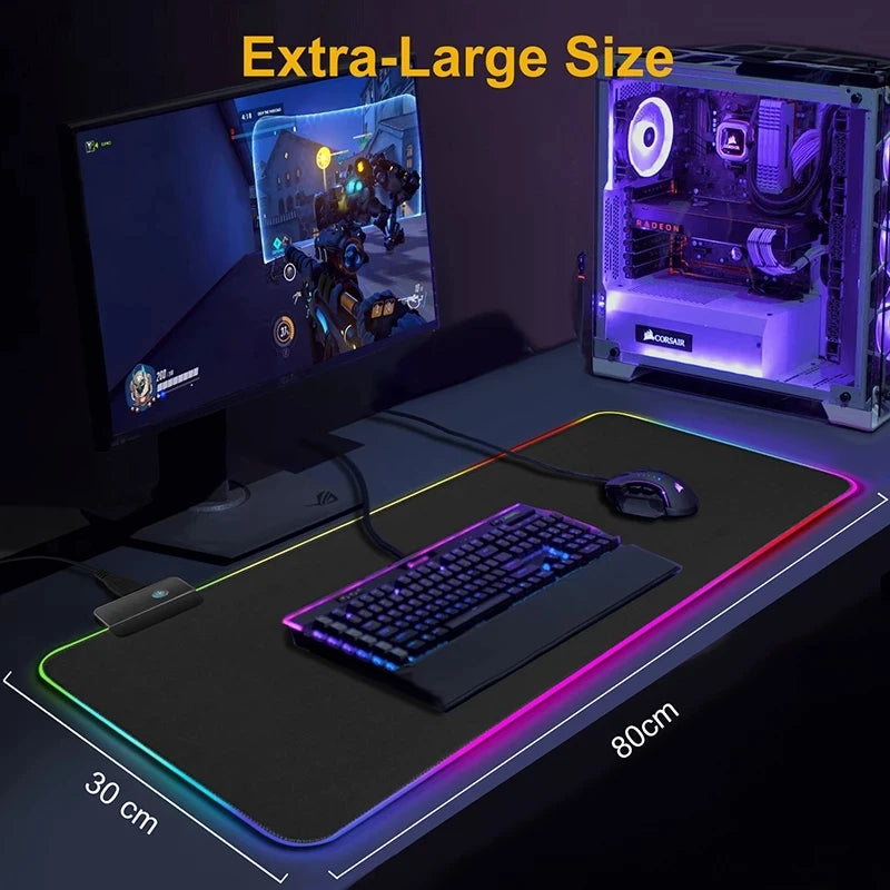 RGB Gaming Desk Mat – Waterproof & Flexible XL Mouse Pad 🎮✨